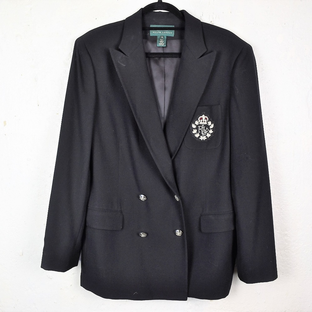 Ralph Lauren Blazer with Crest Size 14 EUC